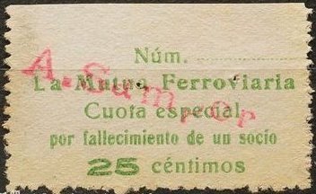 Espana Spain Stamp sellos Railway Trades Union Sellos Sindicato Ferroviario Espana